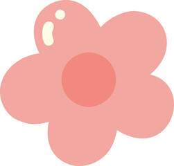 Simple and cute flower illustration featuring pink petal design with round center. This charming graphic evokes feelings of joy and playfulness, perfect for various creative projects