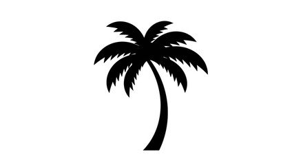 Naklejka premium Silhouette of a palm tree against a white background.