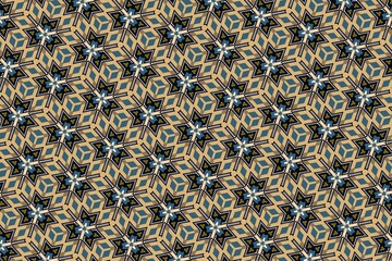Intricate geometric star pattern, vintage geometric print, elegant hexagonal star design, luxurious geometric tile design, modern chic pattern for fabrics, intricate star and cube design, sophisticate
