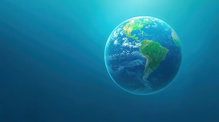 Obraz premium Breathtaking view of earth, serene blue ocean planet in vast cosmic waters blue
