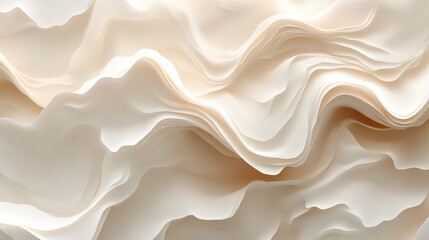 Fototapeta premium Abstract, flowing, pale beige, wavy forms. A textured, smooth, organic pattern