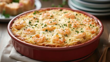 french shrimp quiche dark background