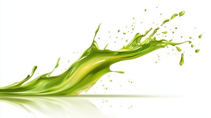 Vibrant green liquid splash vector, dynamic fluid motion in abstract design
