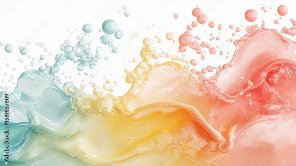 Poster colorful liquid splash background, a vibrant and dynamic abstract design for modern visual projects
