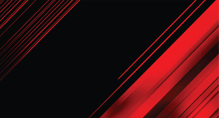 Obraz premium Bold red diagonal lines on black background abstract bright