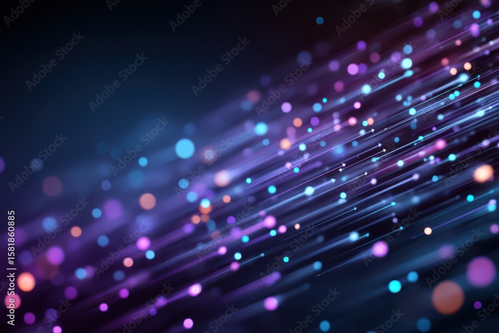 Aufkleber modern abstract background with colorful dots and glowing lines