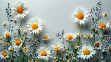 Chamomile daisy flowers.