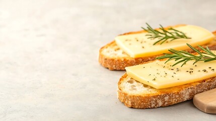 Gourmet Cheese Toast with Fresh Rosemary