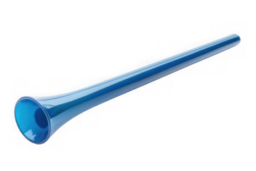 Blue vuvuzela horn png image, stadium noise maker, sports fan accessory, party celebration, musical instrument, transparent background, isolated on transparent background