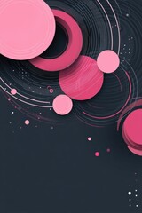 Obraz premium Abstract composition of pink circles on a dark blue background