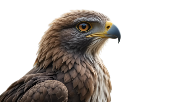 Eagle bird of prey wildlife animal birdwatching nature photography golden eagle close up portrait 100mm lens isolated on transparent background