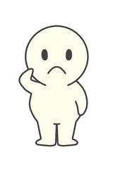 Simple full-body portrait of a saluting figure.