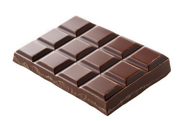 Fototapeta premium Delicious dark chocolate bar piece food sweet treat dessert cocoa snack isolated on transparent background