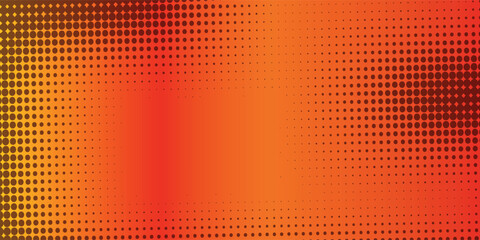 Dots halftone orange color pattern gradient texture with technology digital background. modern background ilustration