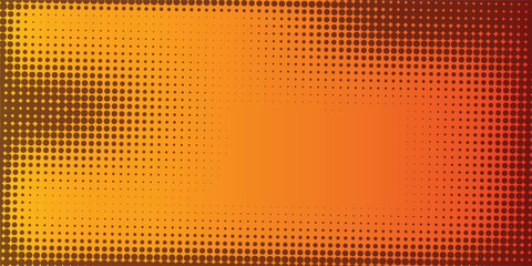 Dots halftone orange color pattern gradient texture with technology digital background. modern background ilustration
