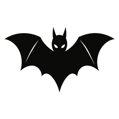 Bat Silhouette Black Vector Icon Style Simple Sh