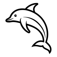 Dolphin Outline Victor Black Color Outline No Co