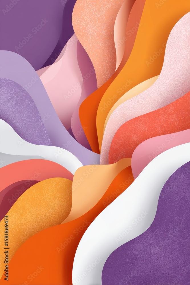 Poster colorful layered abstract background with soft shapes and vibrant gradients