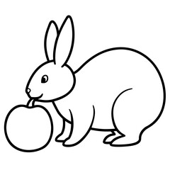 Rabbit Sniffing A Pumpkin
