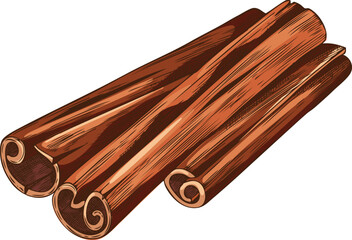 Cinnamon rolled sticks pile sketch vector icon, hand drawn aromatic spice, dry flavor condiment, mulled wine ingredient