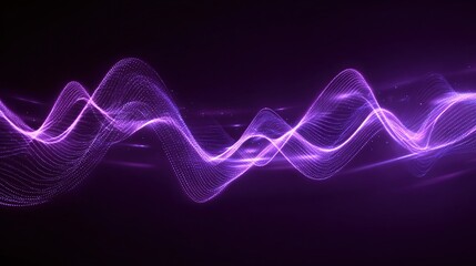 Fototapeta premium Abstract purple wave patterns on dark background