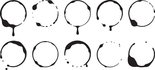 Coffee Stain Ring Marks on a Clear Backdrop for Creative Applications