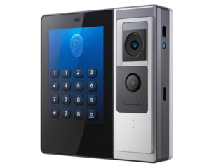  Firefly_Minimalist style smart lock with an integrated fingerprint sensor embedded within transparent background PNG