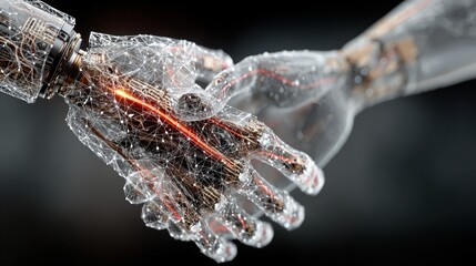 Robotic Handshake: A Futuristic Collaboration