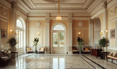  neoclassical interior, harmonious symmetry, marble floors, grand columns, pastel colors, decorative moldings, timeless elegance  © Игорь Бондаренко