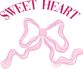 Bows bow mon cherie French romantic ribbon girly  Script Slogan Graphic Tee t-shirt logo artwork typography tote badge emblem crest Fashion trendy  summer clothing slogan design pink