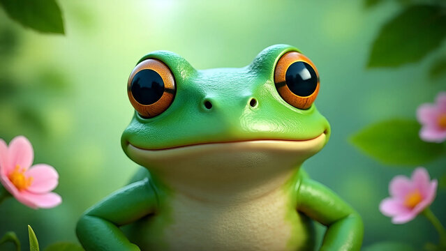 smiling frog face