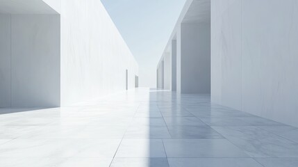 Obraz premium Empty white marble hallway