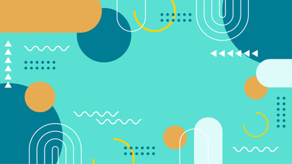 Teal abstract background with wavy lines and shapes. Ideal for digital design, web graphics, presentations, and modern art concepts.