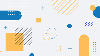 Abstract geometric design with blue and yellow shapes. Perfect for backgrounds, banners, posters, or modern art projects needing vibrant colors.