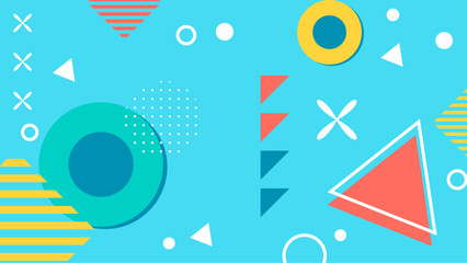 Obraz premium Ideal for branding, graphic design, web backgrounds, or social media posts. Geometric shapes on a blue background pop beautifully.