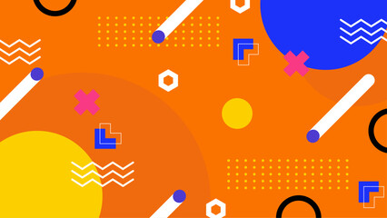 Abstract orange background with geometric shapes. Suitable for vibrant design projects, modern art concepts, and eye catching visual presentations.