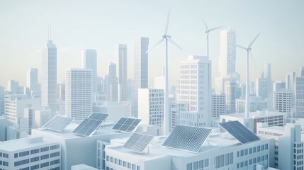 Obraz premium Futuristic city with sustainable energy