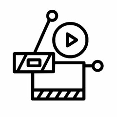 Vector icon depicting media streaming or broadcasting entertainment technology symbol