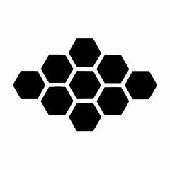 Abstract graphic illustration of hexagons arranged in a geometric honeycomb formation