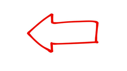 Hand drawn arrow icon 004 red