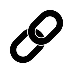 Simple white chain link outline isolated on transparent background