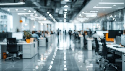  Blurred office interior background with a blurred door and glass wall, blurry bokeh light effect for a business concept design. High-quality photo, taken with a telephoto lens in realistic daylight. 