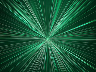 Obraz premium Green Light Rays Abstract Background for Creative Design Projects