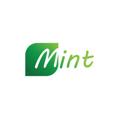 Simple mint logo leaf vector and symbol