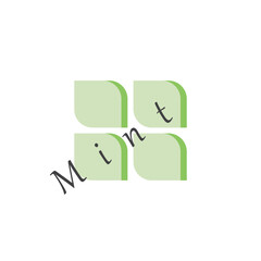 Simple mint logo leaf vector and symbol