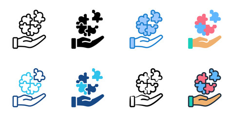 Dementia Care icon set multiple style collection 
