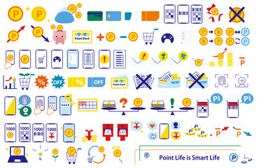 Fototapeta premium Vivid Icons for Smart Point Life