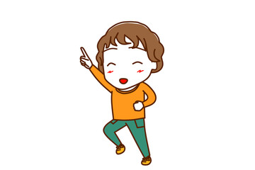 ＜全身・斜め＞レッツゴーとテンション高めで出発する白人少年