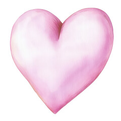 Beautiful pink watercolor heart illustration on white background perfect for love and romance themes