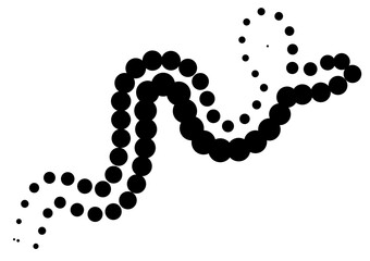 Line dotted halftone shape, waves, swirl, curve